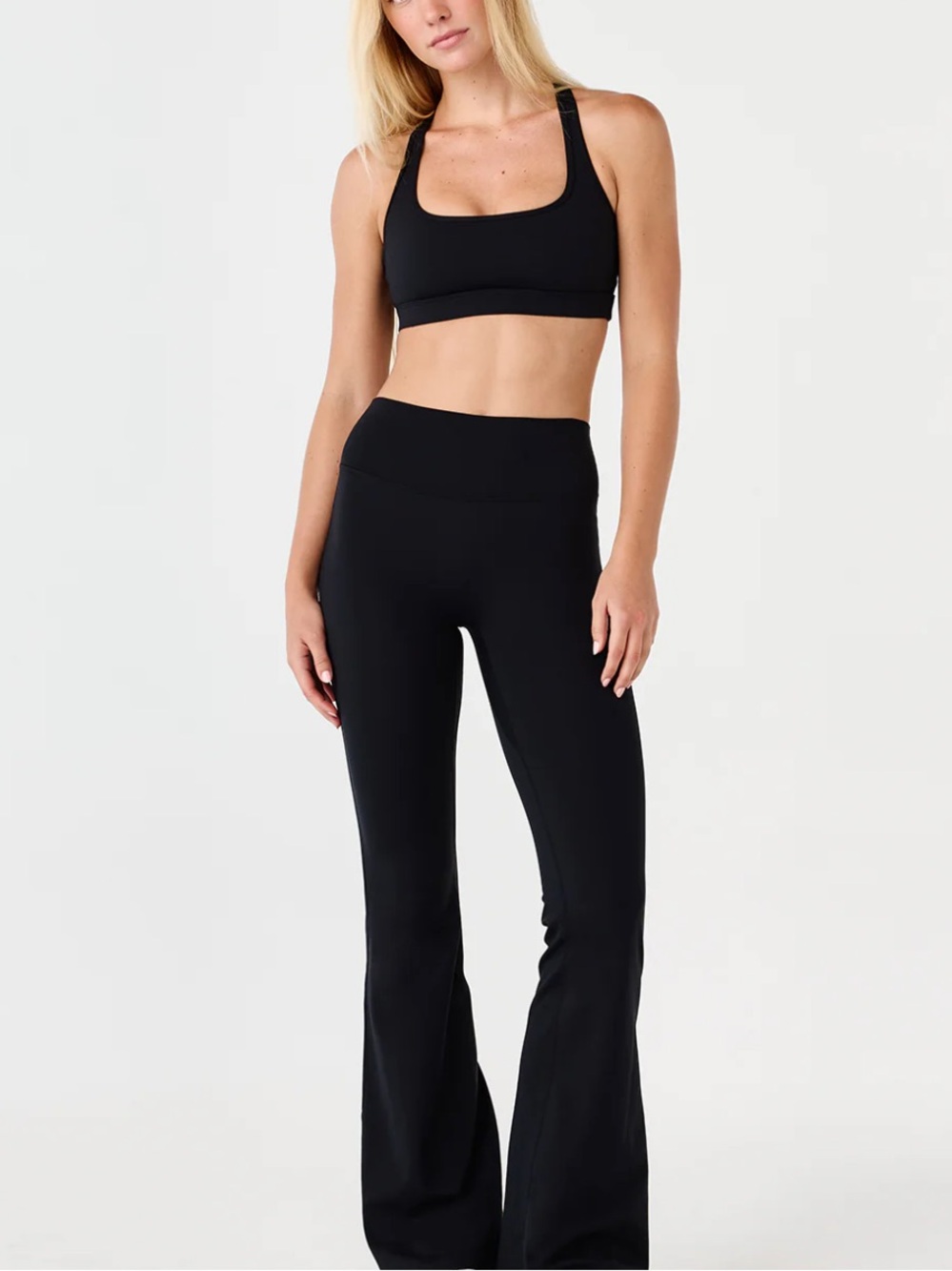 CSB - Crop Shop Boutique Form Invisible Scrunch Flare Leggings Black